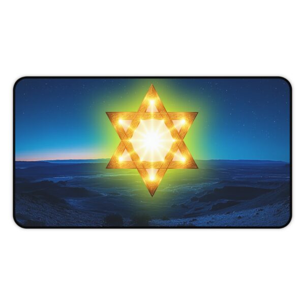 Inspirational Desk Mat 'Star of David over Israel' - Mouse Pad, Office Decor Desk Accessory, Gaming Pad, Computer Mat, Non-Slip - Image 4