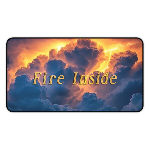 Inspirational Desk Mat 'Storm Light' "Fire Inside" - Mouse Pad Office Decor Desk Accessory Gaming Pad Computer Mat Non-Slip Beauty of Nature - Image 4