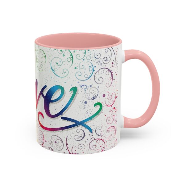 Our inspirational "Love" 'spirals' Ceramic Accent Coffee Mug Design is Perfect for Wedding Gifts, Inspirational Decor - Image 10