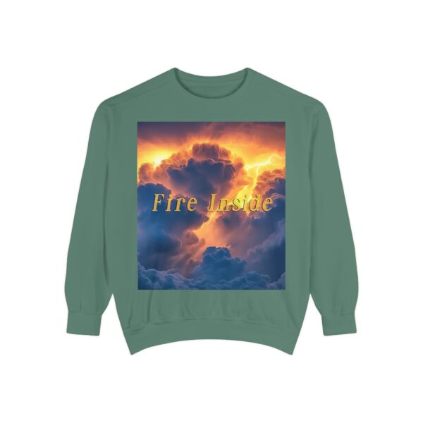 Sweatshirt Unisex Inspirational with our 'Storm Light' "Fire Inside" design! Beauty of Creation Tropical Storm, Jumper, Gift Nature Lovers - Image 12