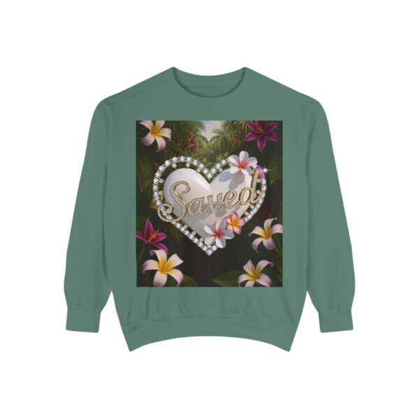 Sweatshirt Unisex with our Inspirational "Saved" 'Pure White Heart' Design! Faith Apparel Gospel Fashion Jumper, Pullover - Image 5