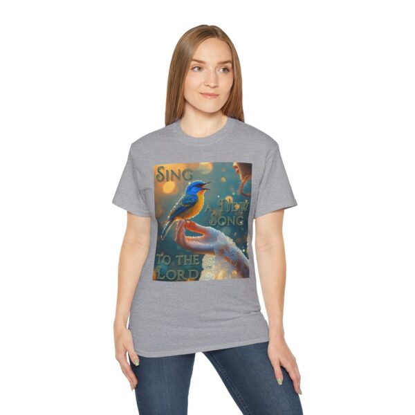 Our 'Song Bird' "Sing a New Song" Inspirational Christian Unisex Cotton T-Shirt, Faith Spiritual Apparel, Gift for Christians - Image 7