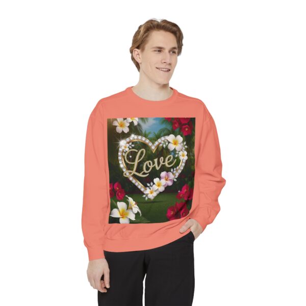 Sweatshirt Unisex Inspirational-With Our Beautiful "Love" 'Diamond Ring Heart' Faith Gospel Apparel Unisex Jumper, Religious Gift, Comfort Wear Philippians 4:8 - Image 3