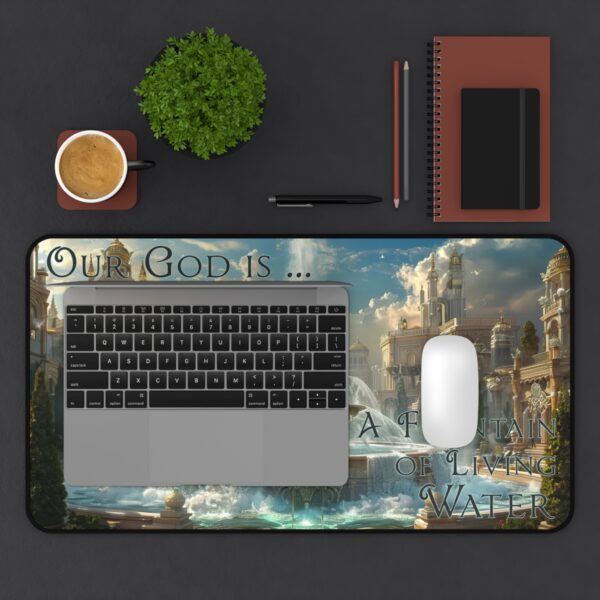 Inspirational Desk Mat "Our God is a Fountain of Living Water" Heavenly Christian Bible Verse Scripture Mouse Pad Office Decor Accessory - Image 7