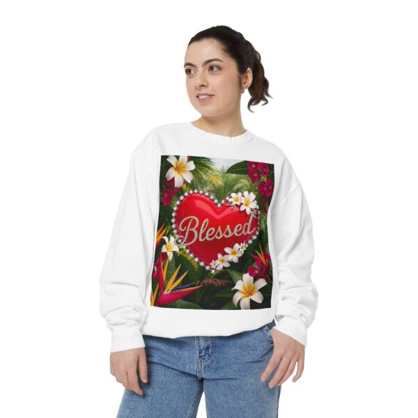 Sweatshirt Unisex with our Inspirational "Blessed" 'Solid Red Heart' Design!! Faith Apparel Gospel Fashion Jumper, Pullover - Image 10