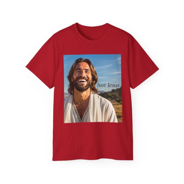 Our inspirational "Just Jesus" Design!! on a Christian Unisex Cotton T-Shirt, Faith Spiritual Apparel, Love Gift - Image 29