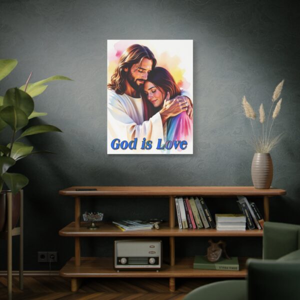 Inspirational Wall Art Canvas, "God is Love" Jesus hugging a young lady! Christian Home Decor, Uplifting Religious Gift, Faith-Based Artwork - Image 18