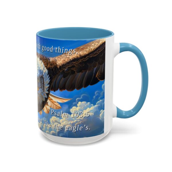 Our inspirational 'Soaring Eagle' and Psalm 103:5 'your youth is renewed like the eagles' design Ceramic Accent Coffee Mug Design is Perfect for Wedding Gifts, Inspirational Decor - Image 38