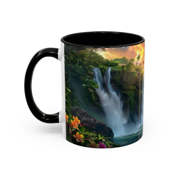 Our inspirational 'Philippine Waterfall' Ceramic Accent Coffee Mug Design is Perfect for Wedding Gifts, Inspirational Decor - Image 3