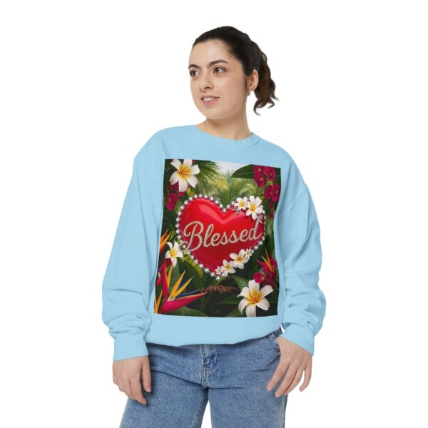 Sweatshirt Unisex with our Inspirational "Blessed" 'Solid Red Heart' Design!! Faith Apparel Gospel Fashion Jumper, Pullover - Image 29