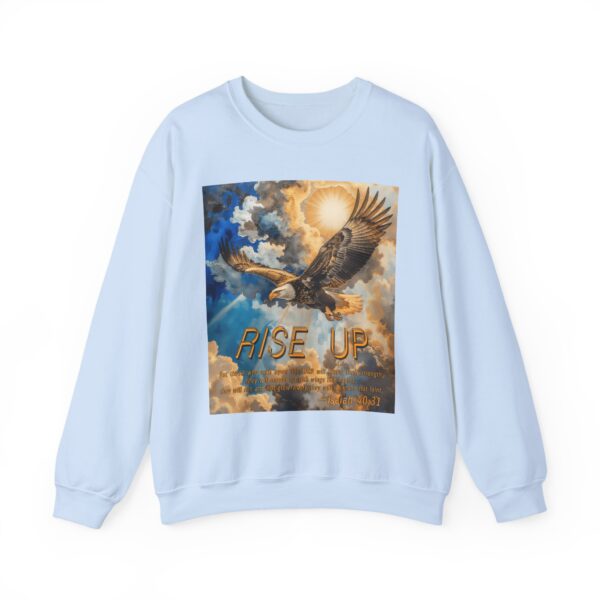 Crewneck Sweatshirt-with our "RISE UP" 'soaring eagle' design with Isaiah 40:31! Vintage Inspired Faith Apparel, Gospel Fashion Unisex Heavy - Image 2