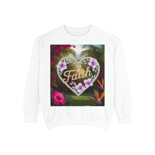 Sweatshirt Unisex Inspirational "Faith" 'Diamond Ring Heart' Christian Virtues Uplifting Faith-Based Apparel Gospel Encouragement Comfort - Image 5