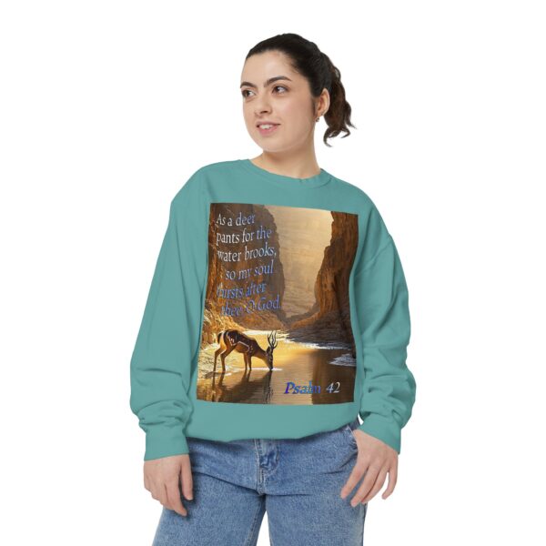 Sweatshirt Unisex with our inspirational Psalm 42 'As a Deer Pants' design! Faith Apparel Gospel Fashion Jumper, Pullover - Image 21