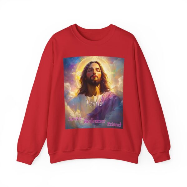 Crewneck Sweatshirt-with our inspirational 'Jesus: Savior Redeemer Friend' Design! Vintage Inspired Faith Apparel, Gospel Fashion Unisex Heavy - Image 21