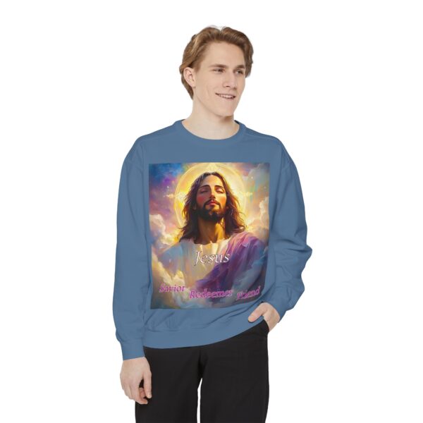 Sweatshirt Unisex our inspirational 'Jesus: Savior, Redeemer, Friend' design! Faith Apparel Gospel Fashion Jumper, Pullover - Image 3