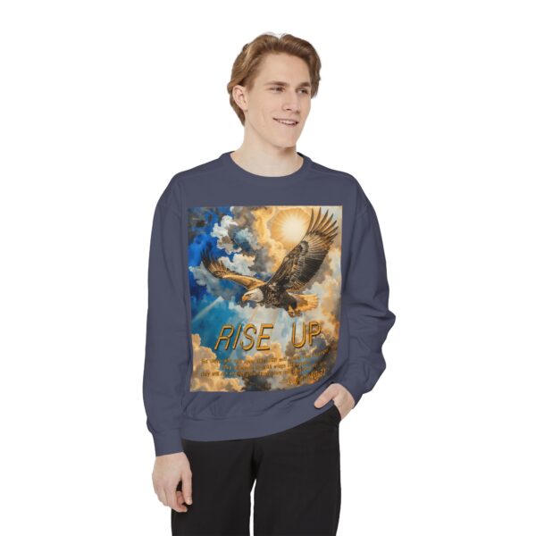 Sweatshirt Unisex Inspirational-with our "RISE UP" 'soaring eagle' design with Isaiah 40:31! Faith Apparel Gospel Fashion Jumper, Pullover - Image 35