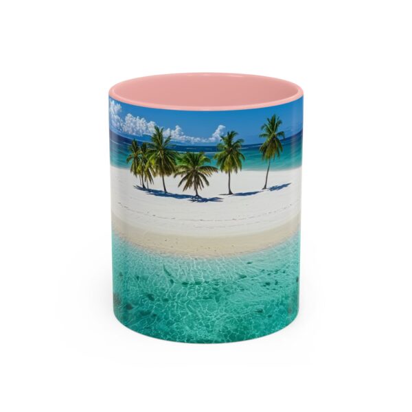 Our inspirational "Five Palm Island" Ceramic Accent Coffee Mug Design is Perfect for Wedding Gifts, Inspirational Decor - Image 9