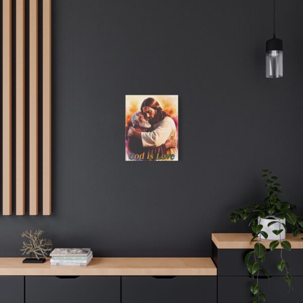 Inspirational Wall Art Canvas, "God is Love" Jesus hugging Papa! Print, Christian Home Decor, Uplifting Religious Gift, Faith-Based Artwork - Image 9