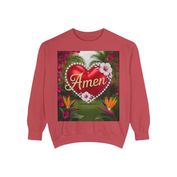 Sweatshirt Unisex Inspirational-With our beautiful "Amen" 'Solid Red Heart'- Faith Apparel, Unisex Top, Religious Gift, Comfort Wear, Church Event Style - Image 33