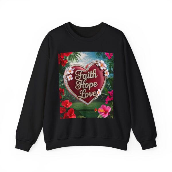 Crewneck Sweatshirt-with our Inspirational "Faith Hope Love" 'Solid Red Heart' Design!! Vintage Inspired Faith Apparel, Gospel Fashion Unisex Heavy - Image 8