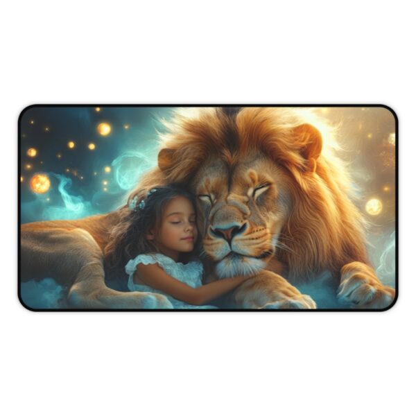 Inspirational Desk Mat 'Lucy and Lion' - Mouse Pad, Office Decor Desk Accessory, Gaming Pad, Computer Mat, Non-Slip - Image 4
