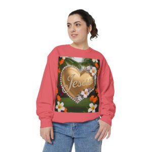 Sweatshirt Unisex with our Inspirational "Jesus" 'Diamond Ring-Solid Gold Heart' Design! Faith Apparel Gospel Fashion