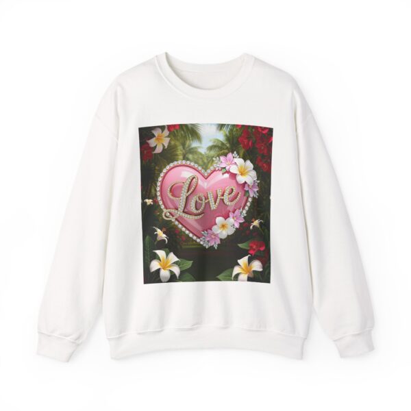 Crewneck Sweatshirt-with our Inspirational "Love" 'Solid Pink Heart' Design!! Vintage Inspired Faith Apparel, Gospel Fashion Unisex Heavy - Image 4