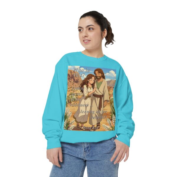 Sweatshirt Unisex Inspirational-with our "Who is this?" from Song of Solomon 8:5 design in ANIME style! Faith Apparel Gospel Fashion Jumper, Pullover - Image 24
