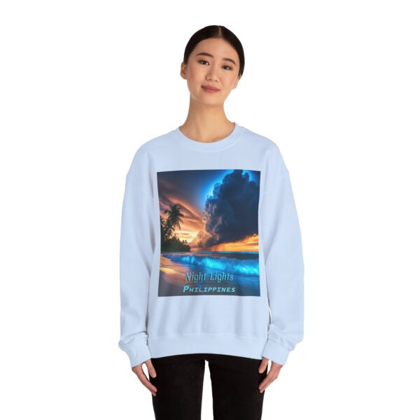 Crewneck Sweatshirt with our "Night Lights-Philippines" design! Tropical Beach Beauty of Creation Inspirational Sweatshirt Unisex - Image 19