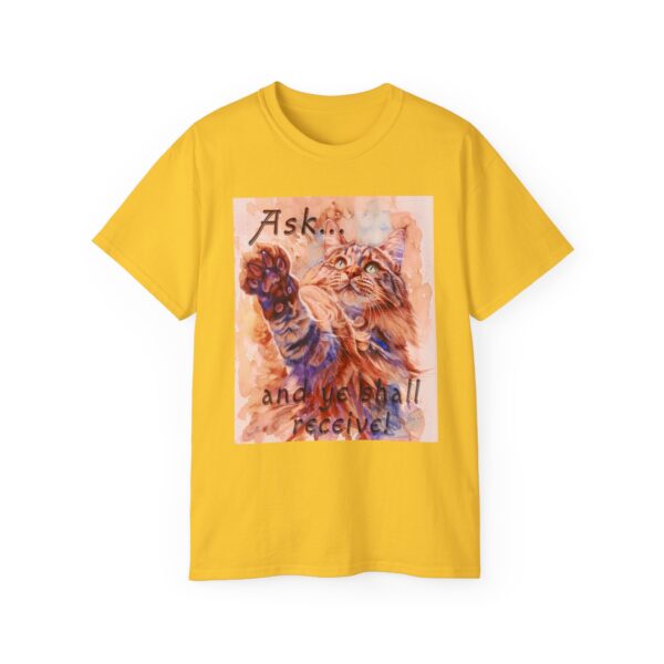Our "Ask ...and ye shall receive" Matt 7:7 featuring a Maine Coon Cat asking for a treat! Vintage Christian Faith Apparel Unisex Cotton T-Shirt, Thoughtful Quote, Philippians 4:8 - Image 26