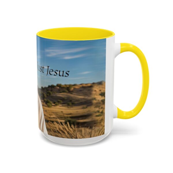Our inspirational "Just Jesus" Ceramic Accent Coffee Mug Design is Perfect for Wedding Gifts, Inspirational Decor - Image 62
