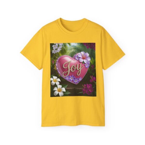 Our inspirational "Joy" 'Solid Pink Heart' Design! on a Christian Unisex Cotton T-Shirt, Faith Spiritual Apparel, Love Gift - Image 13