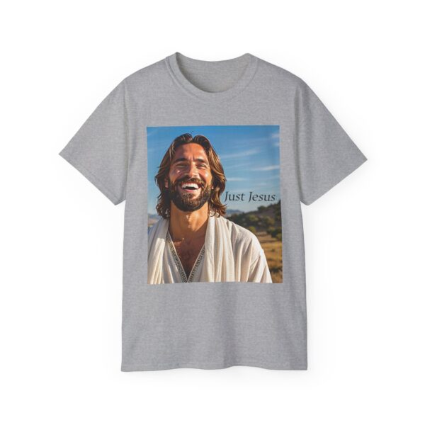 Our inspirational "Just Jesus" Design!! on a Christian Unisex Cotton T-Shirt, Faith Spiritual Apparel, Love Gift - Image 5