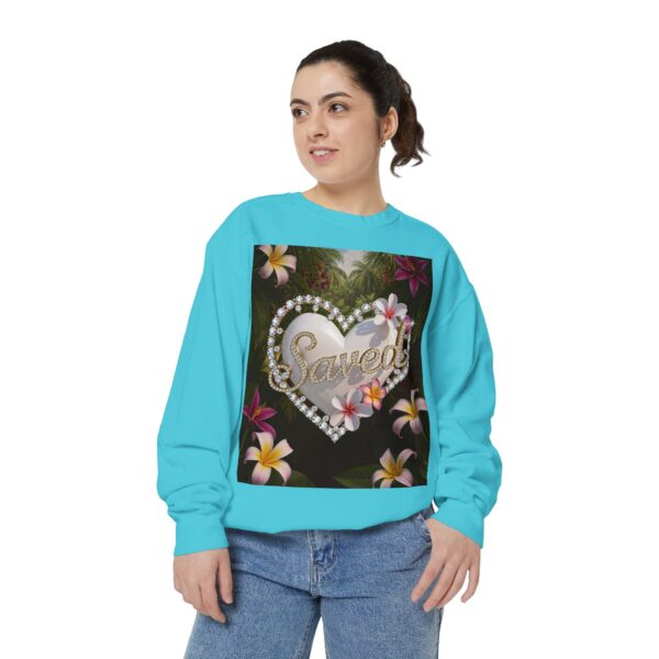Sweatshirt Unisex with our Inspirational "Saved" 'Pure White Heart' Design! Faith Apparel Gospel Fashion Jumper, Pullover - Image 27