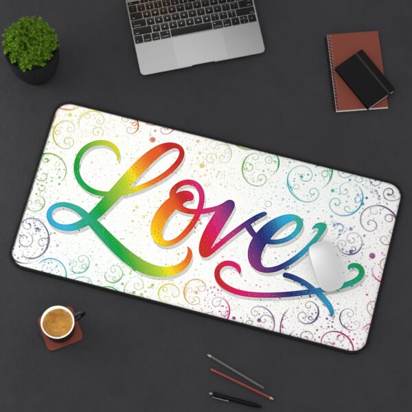 Inspirational Desk Mat with our "Love" 'spirals' Design. Mouse Pad, Office Decor Desk Accessory, Gaming Pad, Computer Mat, Non-Slip - Image 8