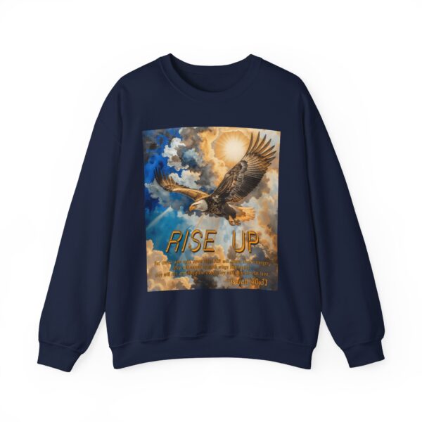 Crewneck Sweatshirt-with our "RISE UP" 'soaring eagle' design with Isaiah 40:31! Vintage Inspired Faith Apparel, Gospel Fashion Unisex Heavy - Image 17