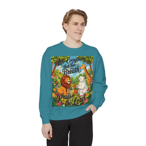 Sweatshirt Unisex with our inspirational "Let Everything that has Breath Praise the Lord!" Design! Faith Apparel Gospel Fashion Jumper, Pullover - Image 25