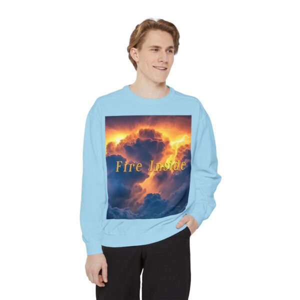 Sweatshirt Unisex Inspirational with our 'Storm Light' "Fire Inside" design! Beauty of Creation Tropical Storm, Jumper, Gift Nature Lovers - Image 21