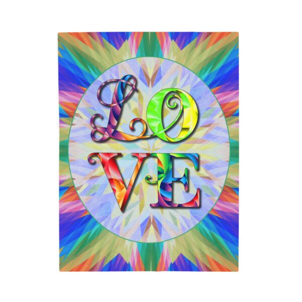 Our "Love" 'kaleidoscope' Inspirational Velveteen Plush Throw Blanket A Cozy Gift for Anniversary, Wedding Faith Home Decor Bedding - Image 9