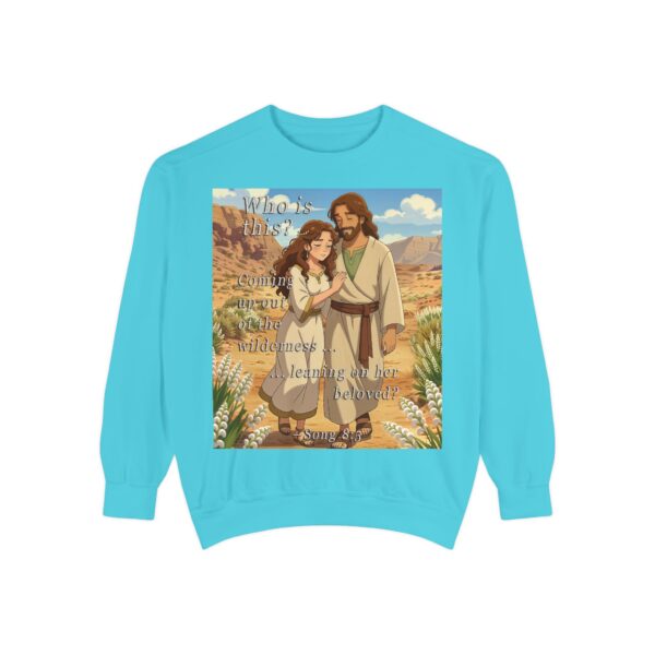 Sweatshirt Unisex Inspirational-with our "Who is this?" from Song of Solomon 8:5 design in ANIME style! Faith Apparel Gospel Fashion Jumper, Pullover - Image 23