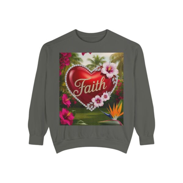 Sweatshirt Unisex Inspirational-With our "FAITH" 'Solid Red Heart' design! Beauty of Creation Tropical Beach Comfort, Jumper, Gift - Image 7