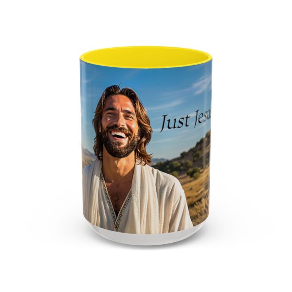 Our inspirational "Just Jesus" Ceramic Accent Coffee Mug Design is Perfect for Wedding Gifts, Inspirational Decor - Image 61