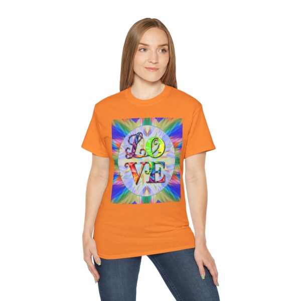 Our inspirational "Love" 'kaleidoscope' Design!! on a Christian Unisex Cotton T-Shirt, Faith Spiritual Apparel, Love Gift - Image 10