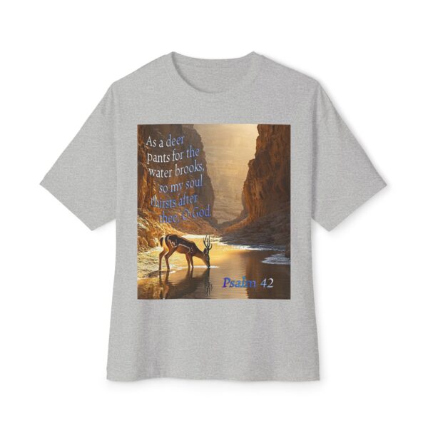 Psalm 42 Deer Panting Unisex Tee, Inspirational Israel Shirt, Oversized Box Tshirt, Religious Graphic Top, Travel Bible Verse Apparel - Image 15