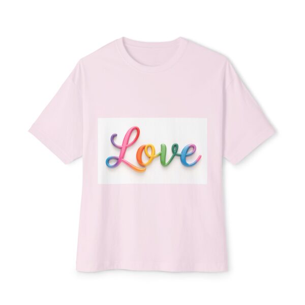 Our "Love" design on a Unisex Tee, Inspirational Oversized Box Tshirt, Religious Graphic Top, Travel Bible Verse Apparel - Image 5