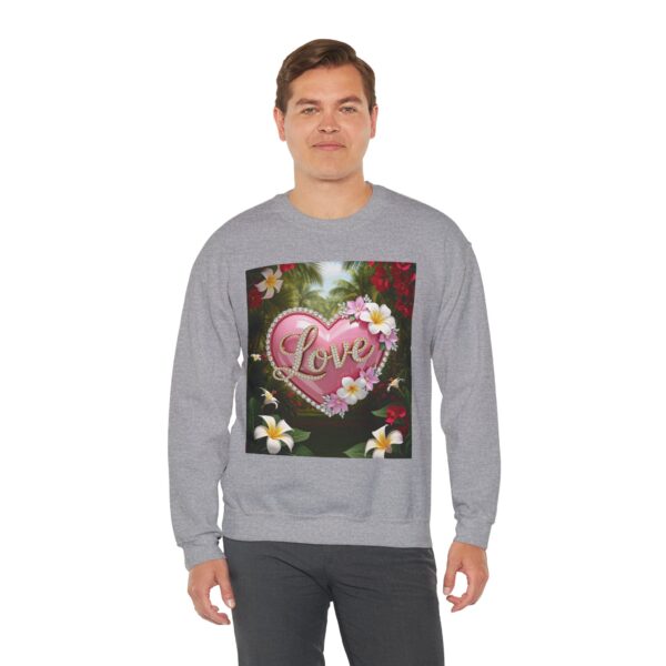 Crewneck Sweatshirt-with our Inspirational "Love" 'Solid Pink Heart' Design!! Vintage Inspired Faith Apparel, Gospel Fashion Unisex Heavy - Image 12