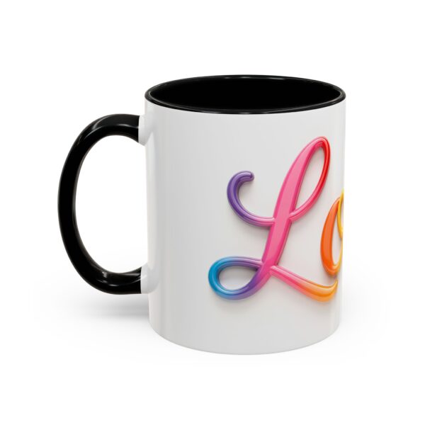 Our inspirational "Love" Ceramic Accent Coffee Mug Design is Perfect for Wedding Gifts, Inspirational Decor - Image 3