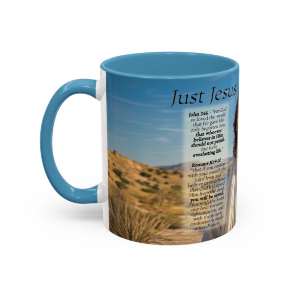 Our inspirational "Just Jesus" and Verses on Salvation Ceramic Accent Coffee Mug Design is Perfect for Wedding Gifts, Inspirational Decor - Image 35