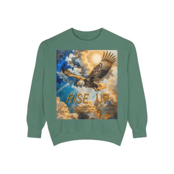 Sweatshirt Unisex Inspirational-with our "RISE UP" 'soaring eagle' design with Isaiah 40:31! Faith Apparel Gospel Fashion Jumper, Pullover - Image 2