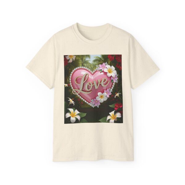 Our inspirational "Love" 'Solid Pink Heart' Design! on a Christian Unisex Cotton T-Shirt, Faith Spiritual Apparel, Love Gift - Image 8